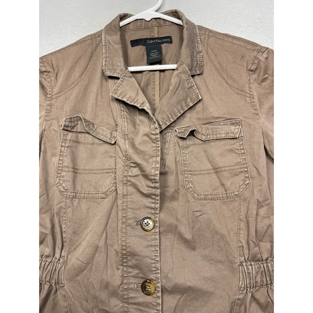 Calvin Klein Jeans Utility Field Jacket Cotton Brown Small Womens